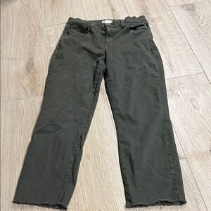 L'AGENCE Army green high waisted Ankle Cropped‎ Jeans
